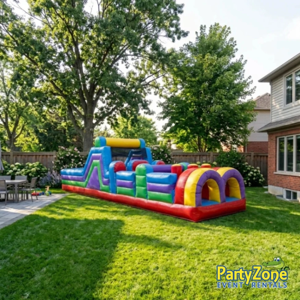 40ft Ultimate inflatable obstacle course rental for Gretna LA school field days and church festivals