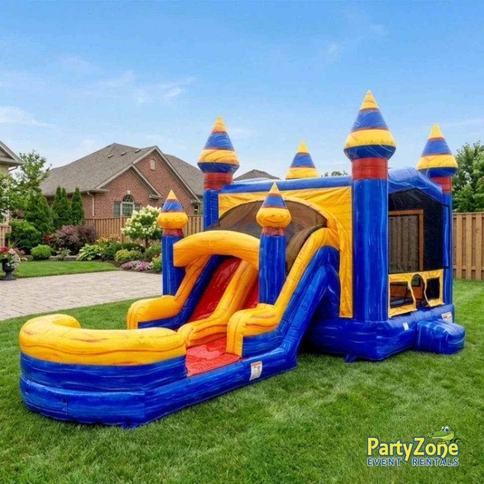 Cannon Falls water slide and bounce combo rental for Gretna LA block parties and church events, wet or dry