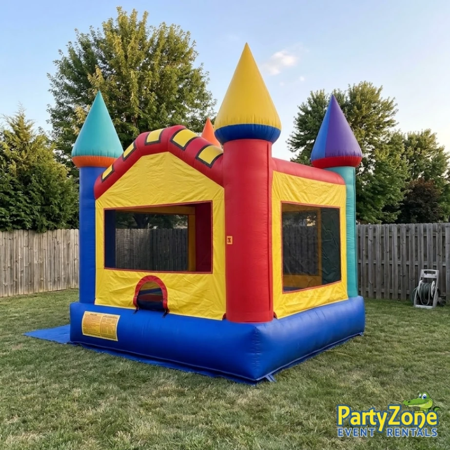 Fun Castle standard bounce house rental for Gretna LA backyard birthday parties, fits standard side gates