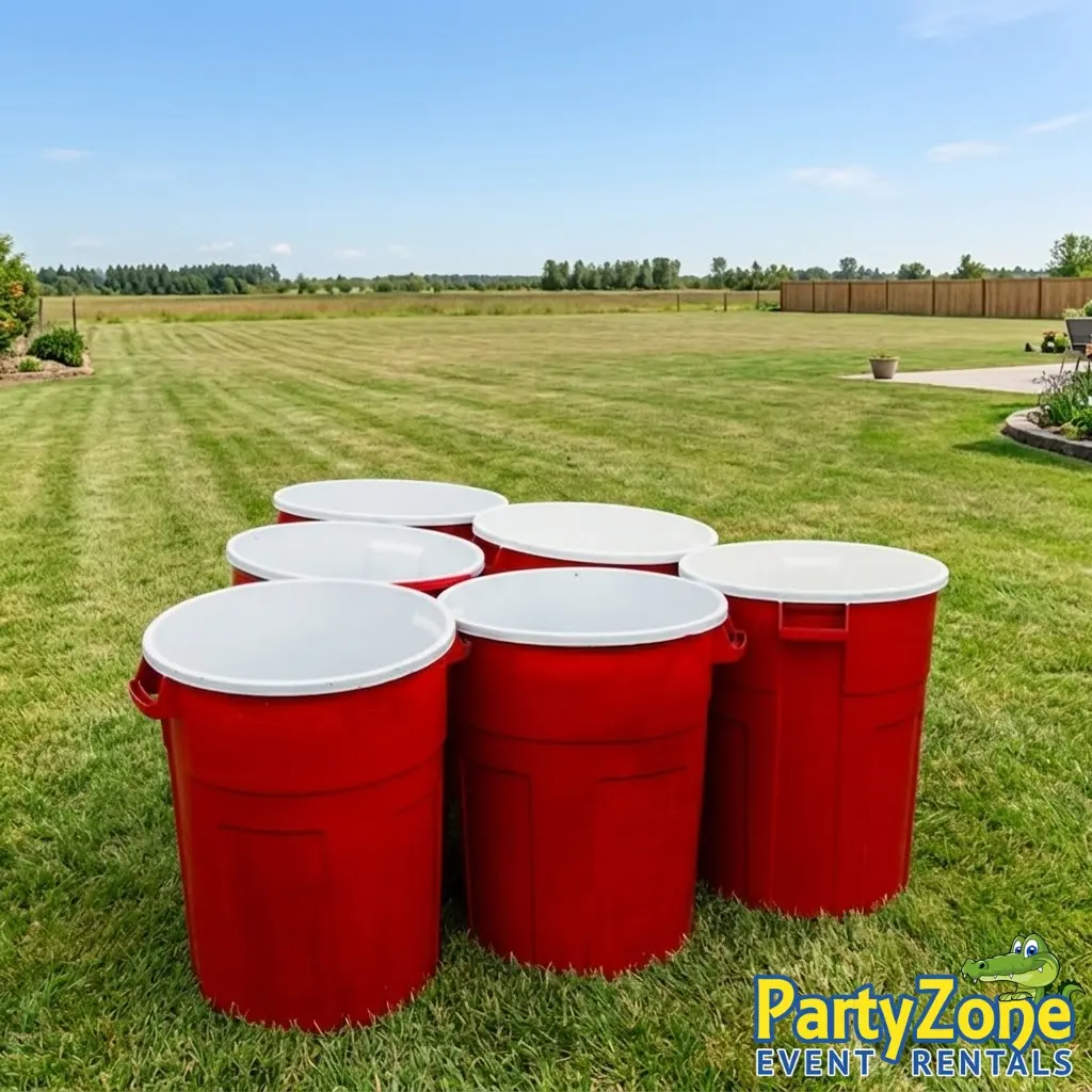Giant Pong lawn game rental for Gretna LA block parties, graduations, and corporate days, all ages
